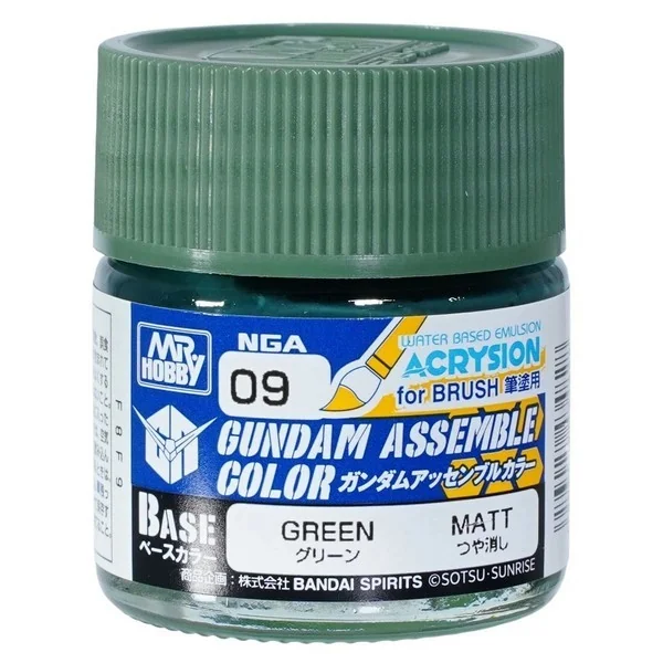 Mr.Hobby Acrysion Brush Gundam Assemble Color NGA09 Green 10ml 4973028434828 (สี)