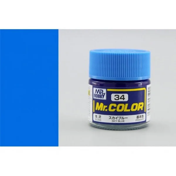 Mr.Hobby Mr.Color C34 Sky Blue Gloss (10ml) 4973028535921 (สี) Mr.Hobby Mr.Color C34 Sky Blue Gloss (10ml) 4973028535921 (สี)