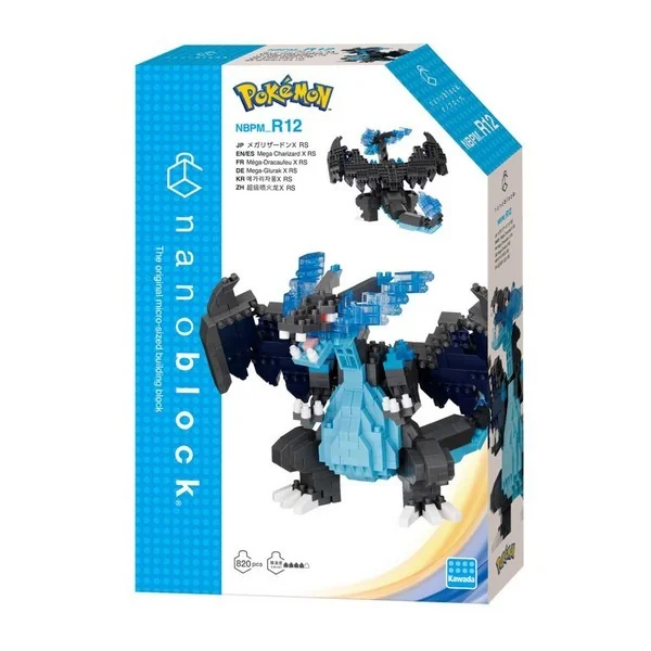 Kawada nanoblock Pokemon NBPM_R12 Mega Charizard X RS 4972825234532 (นาโนบล็อค)