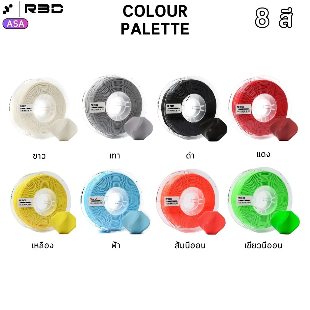 R3D ASA Filament เส้นพลาสติกสำหรับเครื่องพิมพ์ 3 มิติ ขนาด 1.75mm (1kg)