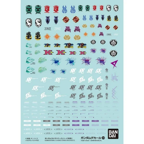 Bandai Decal GD124 Gundam Build Divers Series Multiuse 1 4573102619884 (Decal)