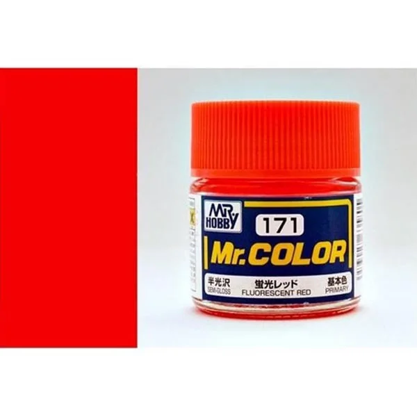 Mr.Hobby Mr.Color C171 Fluorescent Red Semi-Gloss (10ml) 4973028635805 (สี) Mr.Hobby Mr.Color C171 Fluorescent Red Semi-Gloss (10ml) 4973028635805 (สี)