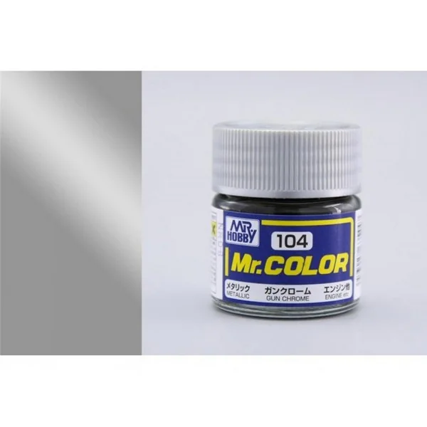 Mr.Hobby Mr.Color C104 Gun Chrome Metallic Gloss (10ml) 4973028635447 (สี) Mr.Hobby Mr.Color C104 Gun Chrome Metallic Gloss (10ml) 4973028635447 (สี)