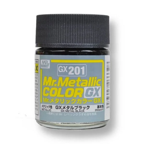 Mr.Hobby Mr.Metallic Color GX201 Metal Black 4973028033328 (สี) Mr.Hobby Mr.Metallic Color GX201 Metal Black 4973028033328 (สี)