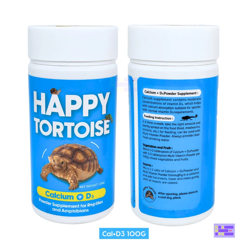 Happy Tortoise Cal+D3 MultiVitamin วิตามินรวม แคลเซียมผงผสมวิตามินD3 สำหรับสัตว์เลื้อยคลาน Happy Tortoise Cal+D3 MultiVitamin วิตามินรวม แคลเซียมผงผสมวิตามินD3 สำหรับสัตว์เลื้อยคลาน