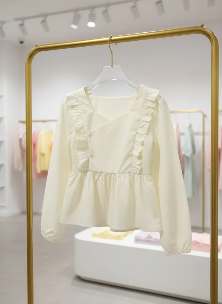 Ruffled Bowback Blouse : สีเหลืองอ่อน - Primrose ลุคหวานละมุน Ruffled Bowback Blouse : สีเหลืองอ่อน - Primrose ลุคหวานละมุน