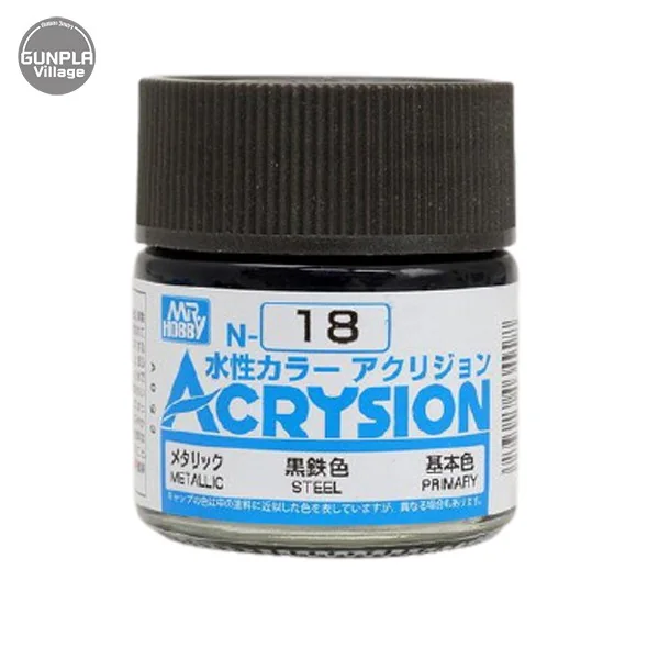 Mr.Hobby MR.ACRYSION COLOR N-18 STEEL 4973028034998 (สี) Mr.Hobby MR.ACRYSION COLOR N-18 STEEL 4973028034998 (สี)
