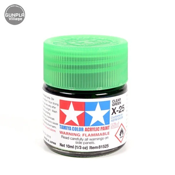 Tamiya 81525 Acrylic Mini X-25 Clear Green 45035449 (สี) Tamiya 81525 Acrylic Mini X-25 Clear Green 45035449 (สี)