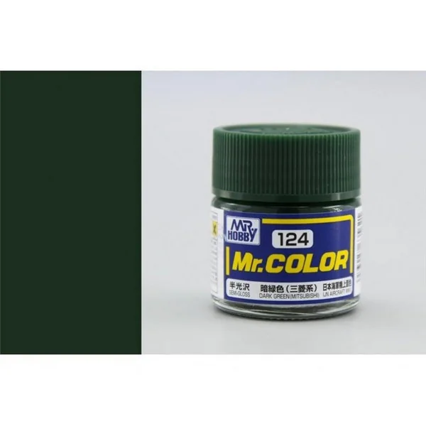 Mr.Hobby Mr.Color C124 Dark Green (Mitsubishi) Semi-Gloss (10ml) 4973028635621 (สี) Mr.Hobby Mr.Color C124 Dark Green (Mitsubishi) Semi-Gloss (10ml) 4973028635621 (สี)