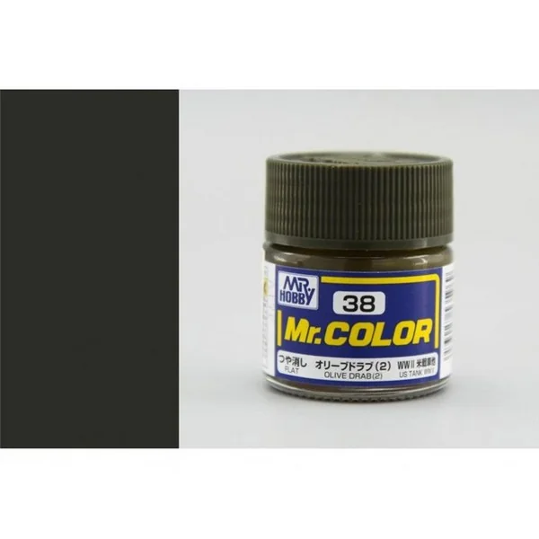 Mr.Hobby Mr.Color C38 Olive Drab (2) Flat (10ml) 4973028535969 (สี) Mr.Hobby Mr.Color C38 Olive Drab (2) Flat (10ml) 4973028535969 (สี)