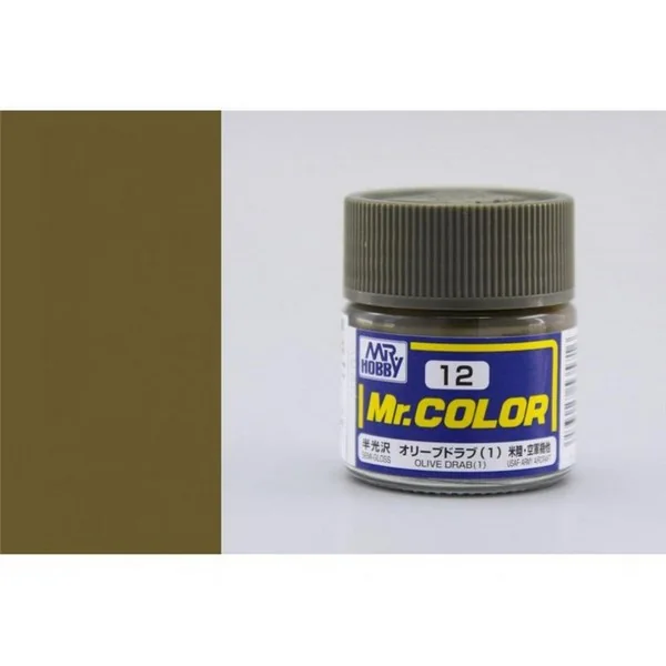 Mr.Hobby Mr.Color C12 Olive Drab (1) (10ml) 4973028535716 (สี) Mr.Hobby Mr.Color C12 Olive Drab (1) (10ml) 4973028535716 (สี)
