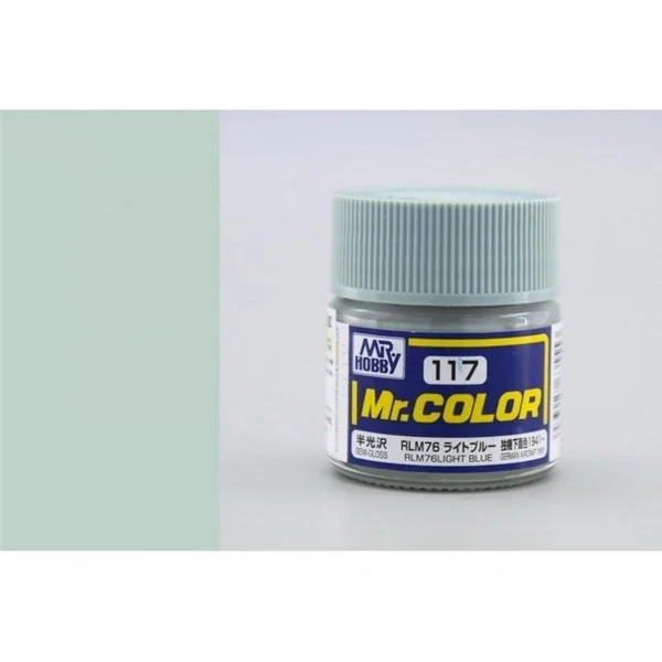 Mr.Hobby Mr.Color C117 RLM76 Light Blue Semi-Gloss (10ml) 4973028635553 (สี) Mr.Hobby Mr.Color C117 RLM76 Light Blue Semi-Gloss (10ml) 4973028635553 (สี)
