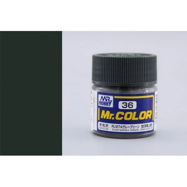 Mr.Hobby Mr.Color C36 RLM74 Gray Green Semi-Gloss (10ml) 4973028535945 (สี)