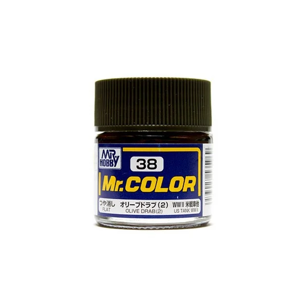 Mr.Hobby Mr.Color C38 Olive Drab (2) Flat (10ml) 4973028535969 (สี) Mr.Hobby Mr.Color C38 Olive Drab (2) Flat (10ml) 4973028535969 (สี)
