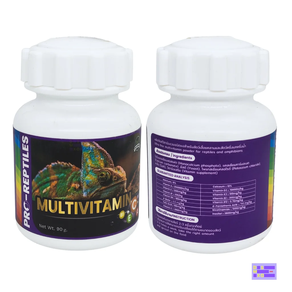 PRO-REPTILES Multivitamin 90g วิตามินรวม สำหรับสัตว์เลื้อยคลาน สัตว์ครึ่งบกครึ่งครึ่งน้ำ PRO-REPTILES Multivitamin 90g วิตามินรวม สำหรับสัตว์เลื้อยคลาน สัตว์ครึ่งบกครึ่งครึ่งน้ำ
