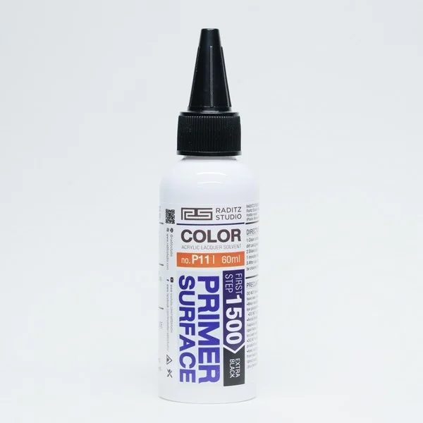 Raditz Studio RS P11 Surface Primer Extra Black 1500 60 ml (Surfacer Primer) 8858878806118 (สี) Raditz Studio RS P11 Surface Primer Extra Black 1500 60 ml (Surfacer Primer) 8858878806118 (สี)