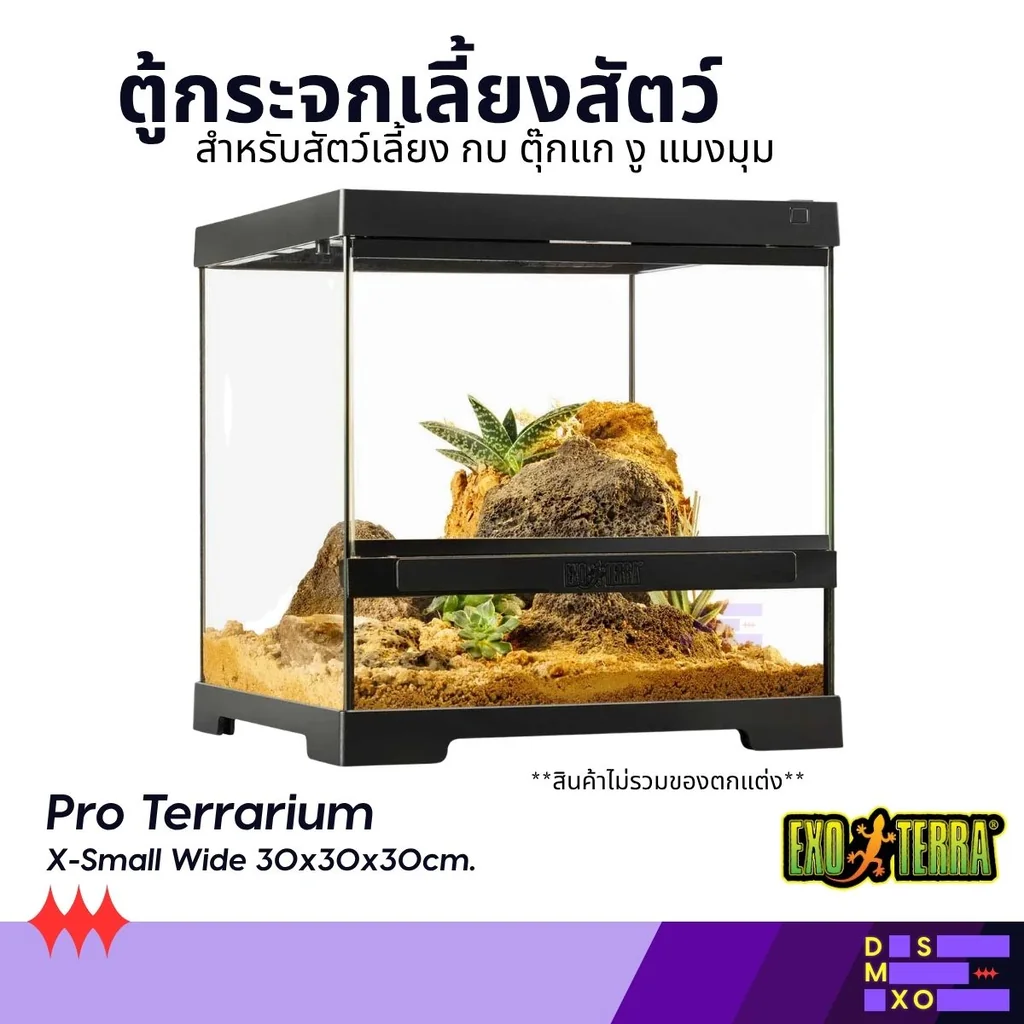 Exo Terra Pro Terrarium XS Wide ตู้กระจกเลี้ยงสัตว์ สำหรับสัตว์เลี้ยง สัตว์เลื้อยคลาน กบ งู แมงมุม Exo Terra Pro Terrarium XS Wide ตู้กระจกเลี้ยงสัตว์ สำหรับสัตว์เลี้ยง สัตว์เลื้อยคลาน กบ งู แมงมุม