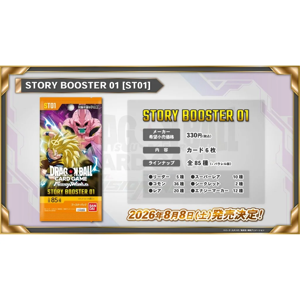 [Pre Order 08/08/2569] Bandai Dragon Ball Super Card Game Fusion World Story Booster ST01 แบบกล่อง (20 ซอง) (การ์ด)