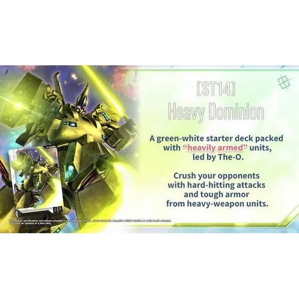[Pre Order 25/09/2569] Bandai Gundam Card Game Starter Deck ST14 Heavy Dominion (การ์ด)