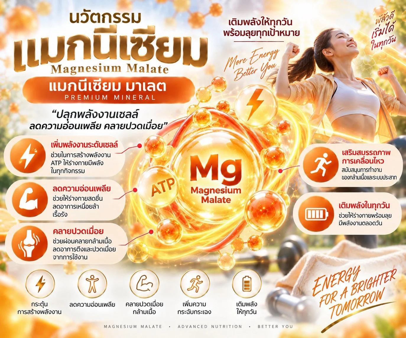 นวัตกรรมแมกนีเซียม มาเลต ปลุกพลังงานเซลล์ ลดความอ่อนเพลีย