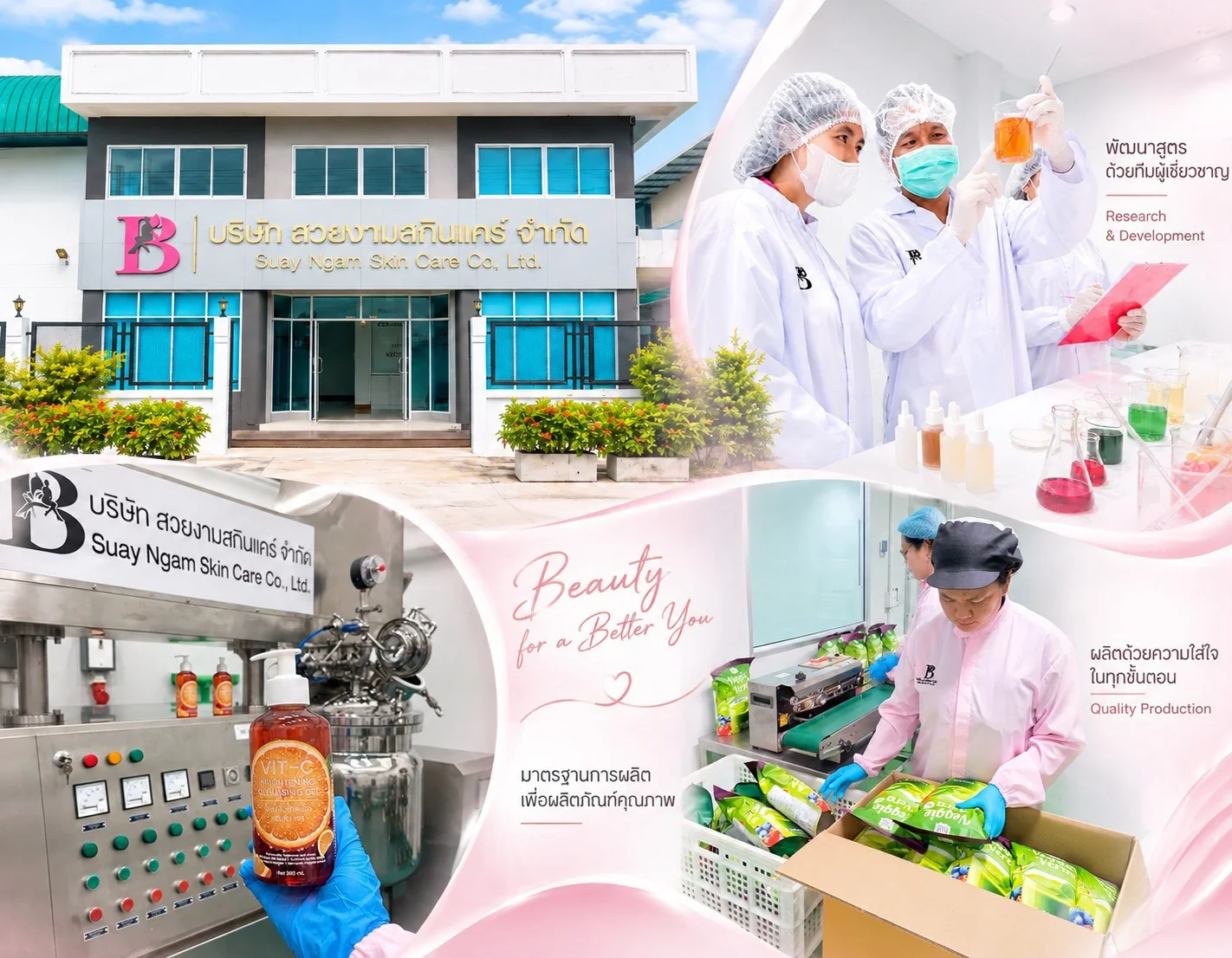 ห้องปฏิบัติการวิจัยและพัฒนาสูตรของสวยงามสกินแคร์