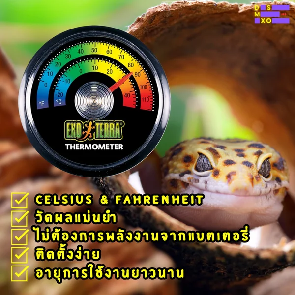 EXO TERRA Analog Thermometer เครื่องวัดอุณหภูมิสำหรับสัตว์เลี้ยง ติดตั้งไว้ในตู้เลี้ยงได้ image 2 EXO TERRA Analog Thermometer เครื่องวัดอุณหภูมิสำหรับสัตว์เลี้ยง ติดตั้งไว้ในตู้เลี้ยงได้ image 2