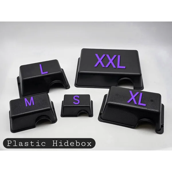 ถ้ำพลาสติกสีดำ Plastic Hide Box S/M/L/XL/XXL ที่ซ่อนสัตว์เลื้อยคลาน งู ตุ๊กแก กิ้งก่า กบ image 1 ถ้ำพลาสติกสีดำ Plastic Hide Box S/M/L/XL/XXL ที่ซ่อนสัตว์เลื้อยคลาน งู ตุ๊กแก กิ้งก่า กบ image 1