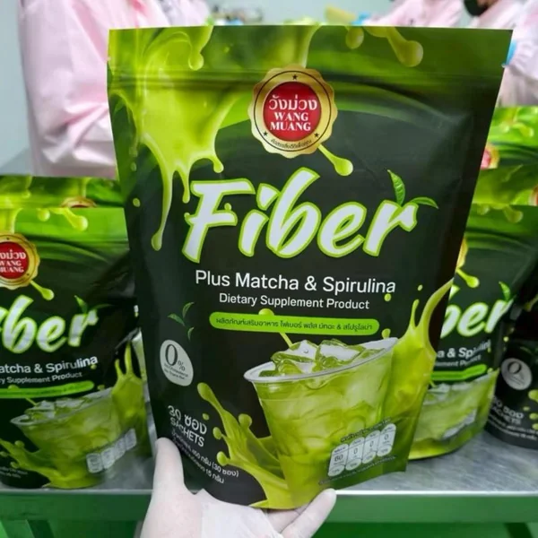 ไฟเบอร์ มัทฉะ สไปรูลิน่า (Fiber Matcha) เครื่องดื่มใยอาหารผสมมัทฉะ (1 ห่อ 30 ซอง) image 6