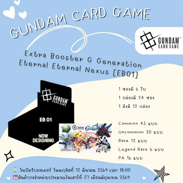 Bandai Gundam Card Game Extra Booster EB01 Eternal Nexus (Japan) แบบกล่อง (24 ซอง) 4582770012309 (การ์ด) image 3 Bandai Gundam Card Game Extra Booster EB01 Eternal Nexus (Japan) แบบกล่อง (24 ซอง) 4582770012309 (การ์ด) image 3