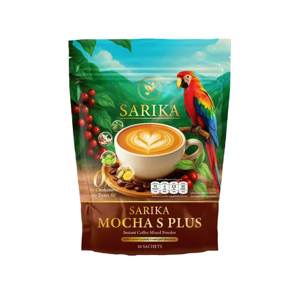 (สาริกา) กาแฟมอคค่า กาแฟผสมโกโก้ รสชาติอร่อย เข้มข้น เหมาะกับคนที่อยากได้รสกลางๆ ดื่มได้ทุกวันไม่เบื่อ