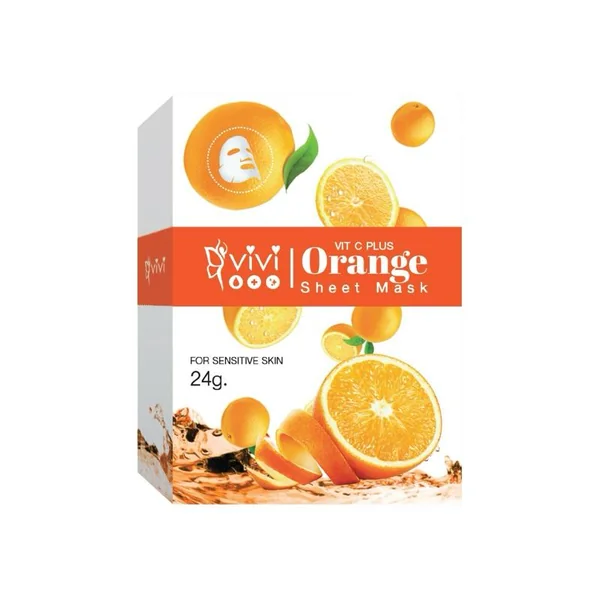 Vivii วิตซีพลัสซีสมารค์ส้ม หน้ากากผิวสีส้ม สำหรับผิวที่บอบบาง ขนาด 24g ใช้แผ่นมารค์หน้าทุกวัน