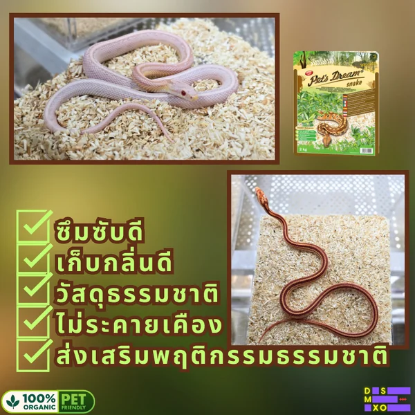 Pet's Dream 2kg Snake Bedding ขี้เลื่อยรองพื้นงู ปลอดภัยต่อสัตว์ ปลอดฝุ่น ดูดซับดี เก็บกลิ่น image 2 Pet's Dream 2kg Snake Bedding ขี้เลื่อยรองพื้นงู ปลอดภัยต่อสัตว์ ปลอดฝุ่น ดูดซับดี เก็บกลิ่น image 2