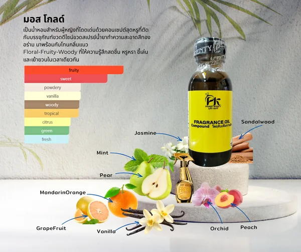 หัวเชื้อน้ำหอม มอส โกลด์ MOSH GOLD ขนาด 30ml image 1 หัวเชื้อน้ำหอม มอส โกลด์ MOSH GOLD ขนาด 30ml image 1