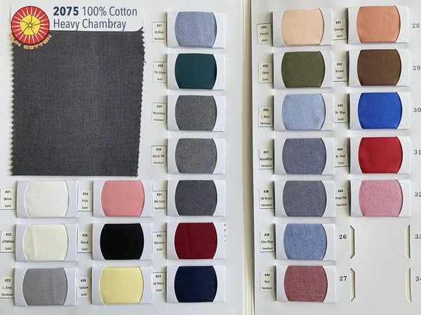 ผ้า Heavy Cotton Chambray - SunCotton 2075 - ตัดเสื้อเชิ้ตเกรดหรูเน้นใส่สบาย