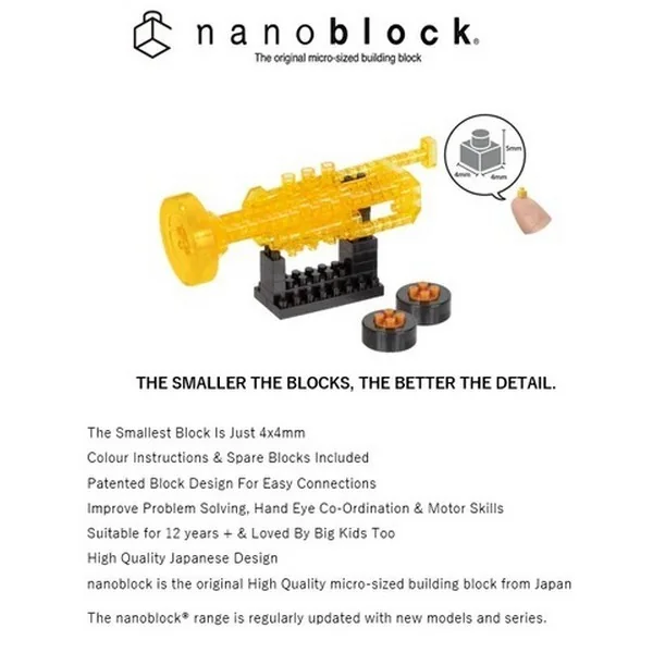 Kawada nanoblock NBC_338 Trumpet 4972825220399 (นาโนบล็อค) image 3 Kawada nanoblock NBC_338 Trumpet 4972825220399 (นาโนบล็อค) image 3