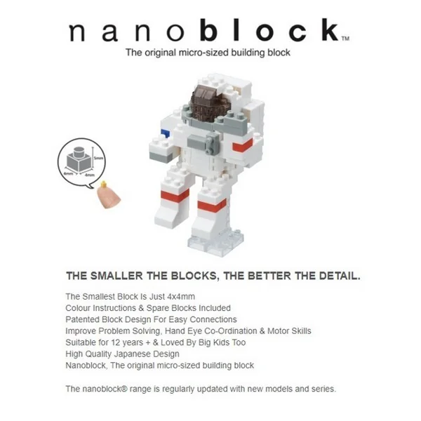 Kawada nanoblock NBC_198 Astronaut 4972825202760 (นาโนบล็อค) image 3 Kawada nanoblock NBC_198 Astronaut 4972825202760 (นาโนบล็อค) image 3