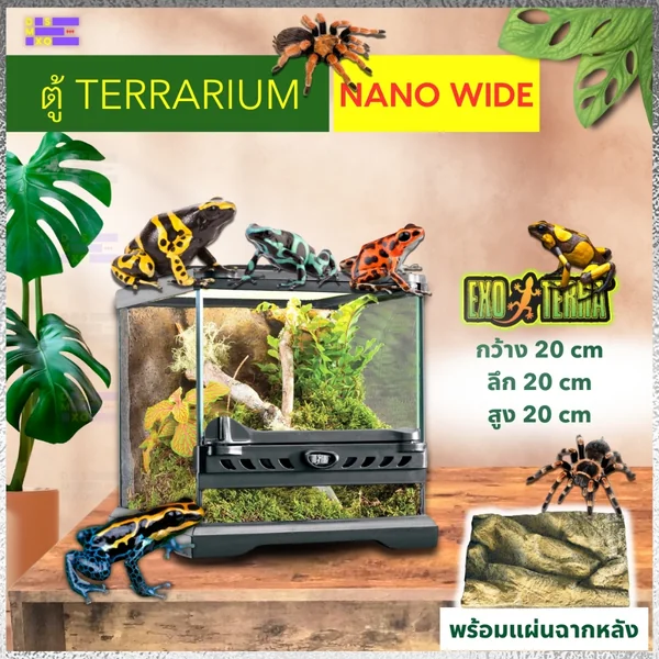 EXO TERRA Terrarium Nano Wide (20×20×20cm) ตู้เลี้ยงสัตว์ แบรนด์นำเข้า Natural image 1 EXO TERRA Terrarium Nano Wide (20×20×20cm) ตู้เลี้ยงสัตว์ แบรนด์นำเข้า Natural image 1