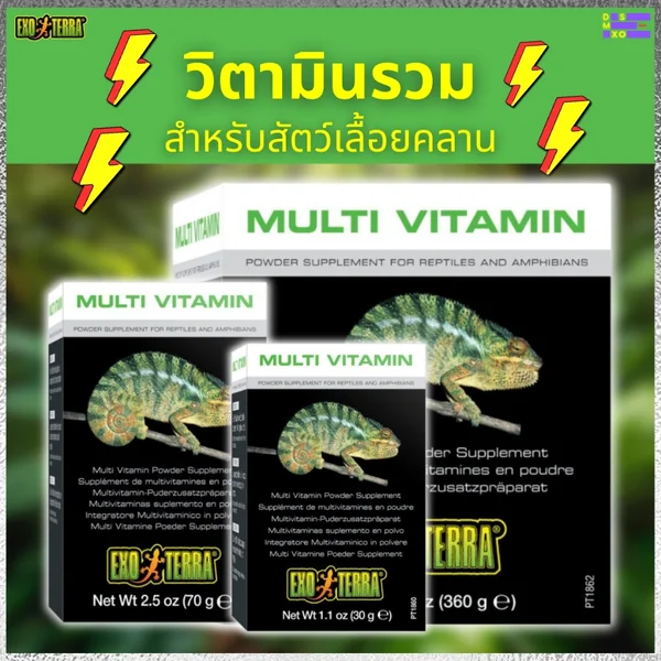 Exo Terra Multi Vitamin วิตามินรวมสำหรับสัตว์เลื้อยคลาน สัตว์ครึ่งบกครึ่งน้ำ เต่า กิ้งก่า image 1 Exo Terra Multi Vitamin วิตามินรวมสำหรับสัตว์เลื้อยคลาน สัตว์ครึ่งบกครึ่งน้ำ เต่า กิ้งก่า image 1