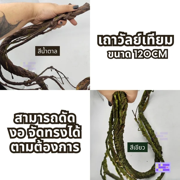 Jungle Vine เถาวัลย์เทียม ดัดได้ ขนาด 120CM สำหรับ ปีน เกาะ ตกแต่งตู้ กรงสัตว์เลี้ยง image 2 Jungle Vine เถาวัลย์เทียม ดัดได้ ขนาด 120CM สำหรับ ปีน เกาะ ตกแต่งตู้ กรงสัตว์เลี้ยง image 2