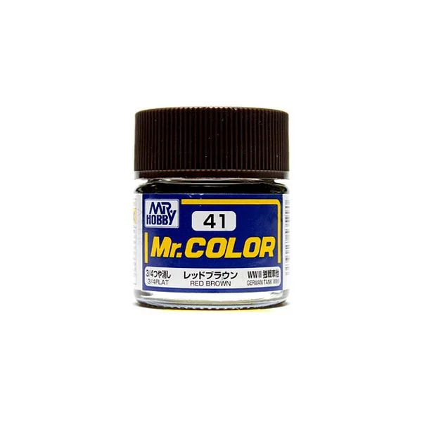 Mr.Hobby Mr.Color C41 Red Brown Flat (10ml) 4973028535990 (สี) image 1 Mr.Hobby Mr.Color C41 Red Brown Flat (10ml) 4973028535990 (สี) image 1