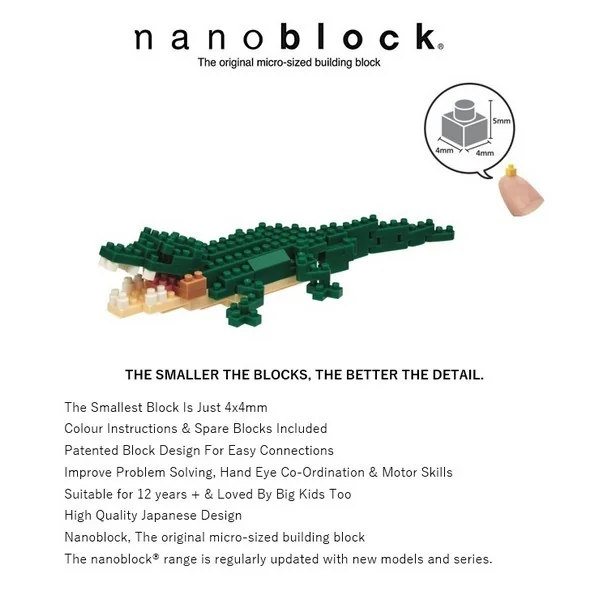Kawada nanoblock NBC_319 Crocodile 4972825216729 (นาโนบล็อค) image 3 Kawada nanoblock NBC_319 Crocodile 4972825216729 (นาโนบล็อค) image 3