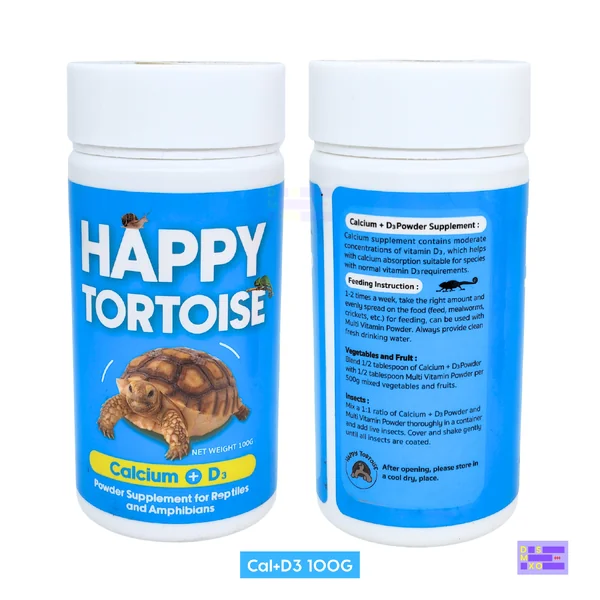 Happy Tortoise Cal+D3 MultiVitamin วิตามินรวม แคลเซียมผงผสมวิตามินD3 สำหรับสัตว์เลื้อยคลาน image 4 Happy Tortoise Cal+D3 MultiVitamin วิตามินรวม แคลเซียมผงผสมวิตามินD3 สำหรับสัตว์เลื้อยคลาน image 4