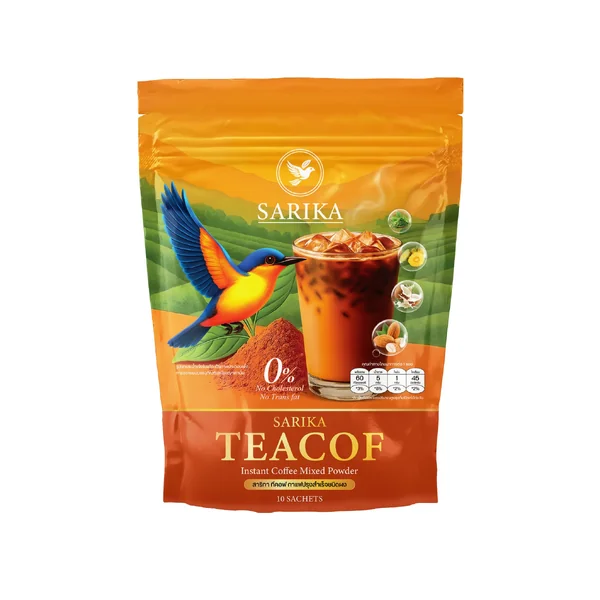 (สาริกา) ทีคอฟ ชาผสมกาแฟ รสชาติชากาแฟที่เป็นเอกลักษณ์ หอม กลมกล่อม เหมาะกับสายชาไทย ที่อยากได้ฟังก์ชันสุขภาพเพิ่มขึ้น