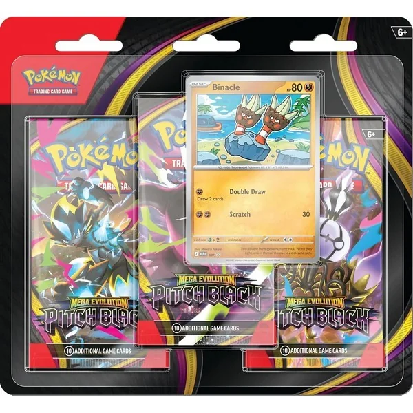Pokemon ENG Mega Evolution Pitch Black 3 Pack Blister Binacle 196214157477 (การ์ดโปเกมอน) image 1 Pokemon ENG Mega Evolution Pitch Black 3 Pack Blister Binacle 196214157477 (การ์ดโปเกมอน) image 1