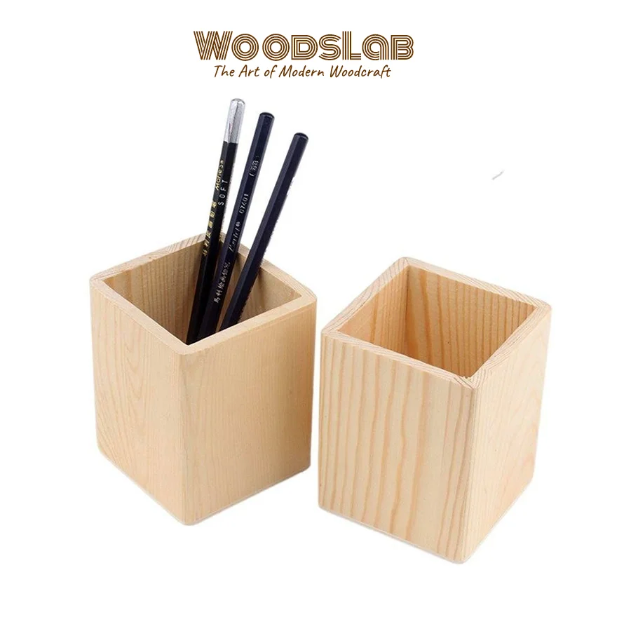 ที่ใส่ปากกาตั้งโต๊ะไม้สน