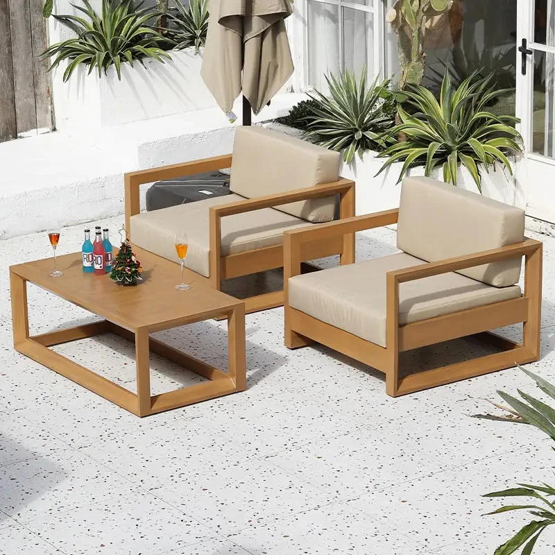 Outdoor Sofa Courtyard Living Room Waterproof Sunscreen Aluminum Alloy Outdoor Villa Garden Side Several Single