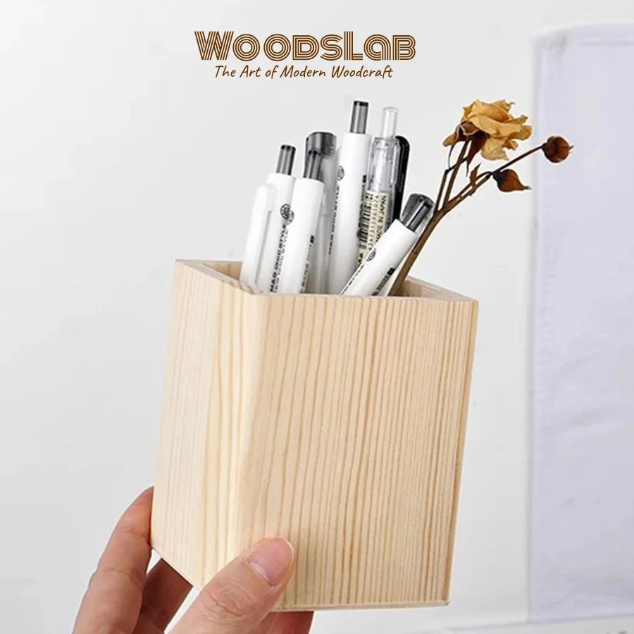 ที่ใส่ปากกาตั้งโต๊ะไม้สน