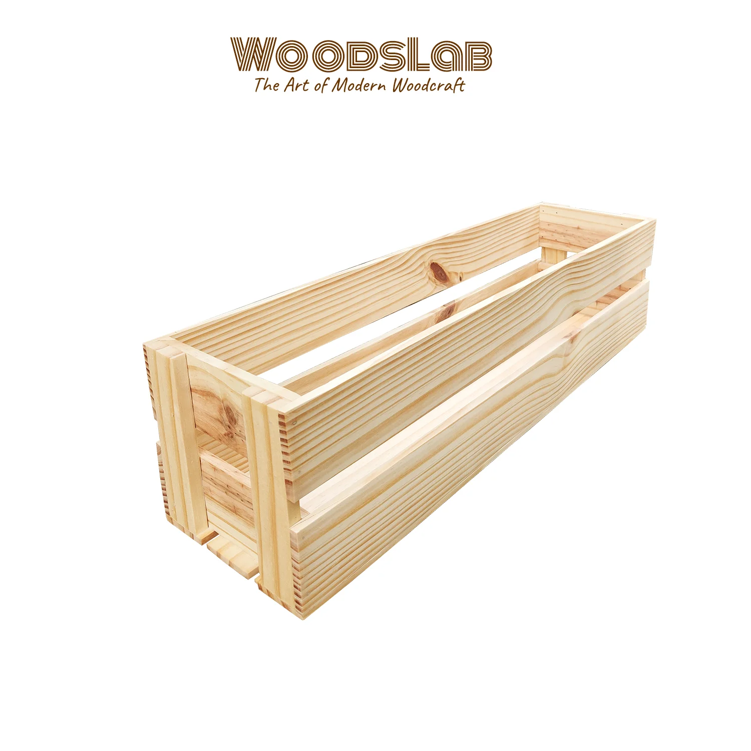 กะบะไม้สนยาว รุ่น LM9 | กล่องไม้จัดระเบียบ ขนาด 15x60x15 cm สำหรับตกแต่งและจัดของอเนกประสงค์