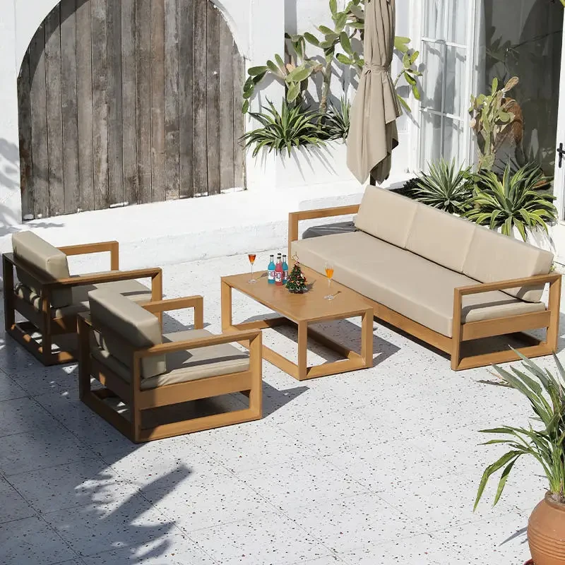 Outdoor Sofa Courtyard Living Room Waterproof Sunscreen Aluminum Alloy Outdoor Villa Garden Side Several Single