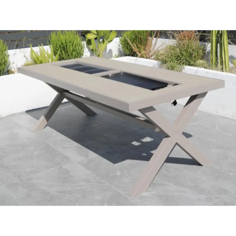 Design Outdoor Camping BBQ Grill Dining Table for Parks Villas Courtyards table